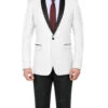 Off White 2 Piece Tuxedo Shawl Lapel Slim Fit