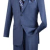 Monte Carlo Collection - Regular Fit 2 Piece 2 Button Textured Weave In Blue -Suit Gold Style Shop 2lk 1Blue