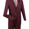 Monte Carlo Collection - Regular Fit 2 Piece 2 Button Textured Weave Burgundy 2 Monte Carlo Collection - Regular Fit 2 Piece 2 Button Textured Weave Burgundy -Suit Gold Style Shop 2lk 1 burgundy 2