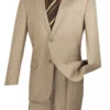Monte Carlo Collection - Dress Suit 2 Piece 2 Button Textured Weave In Beige -Suit Gold Style Shop 2lk 1 beige 2