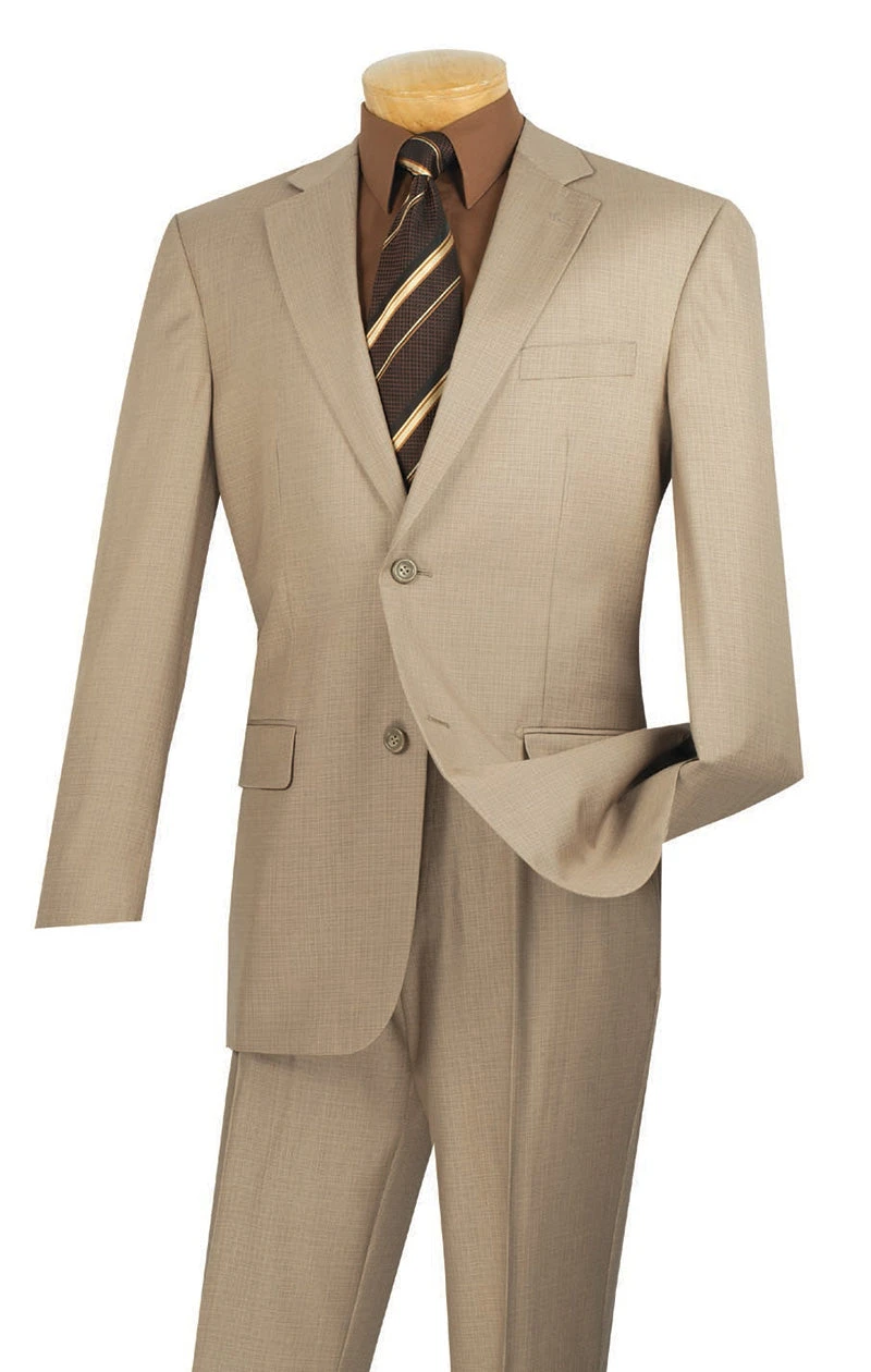 Monte Carlo Collection - Dress Suit 2 Piece 2 Button Textured Weave In Beige 3 Monte Carlo Collection - Dress Suit 2 Piece 2 Button Textured Weave In Beige
