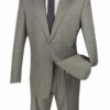 Monte Carlo Collection - Regular Fit 2 Piece 2 Button Textured Weave In Gray -Suit Gold Style Shop 2lk 1 gray2