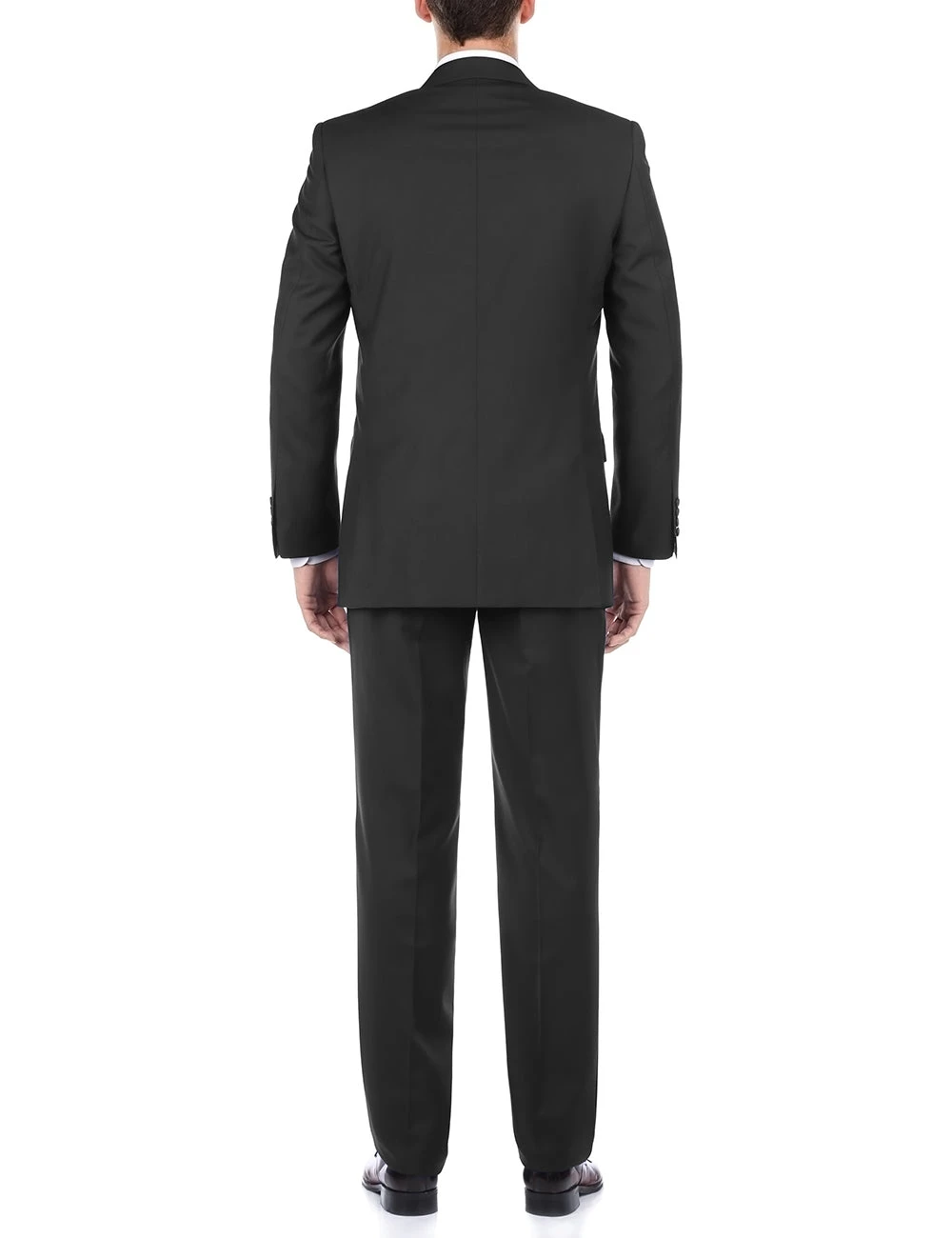 Bevagna Collection - Black 100% Virgin Wool Regular Fit Pick Stitched 2 Piece Suit 5 Bevagna Collection - Black 100% Virgin Wool Regular Fit Pick Stitched 2 Piece Suit - Image 3
