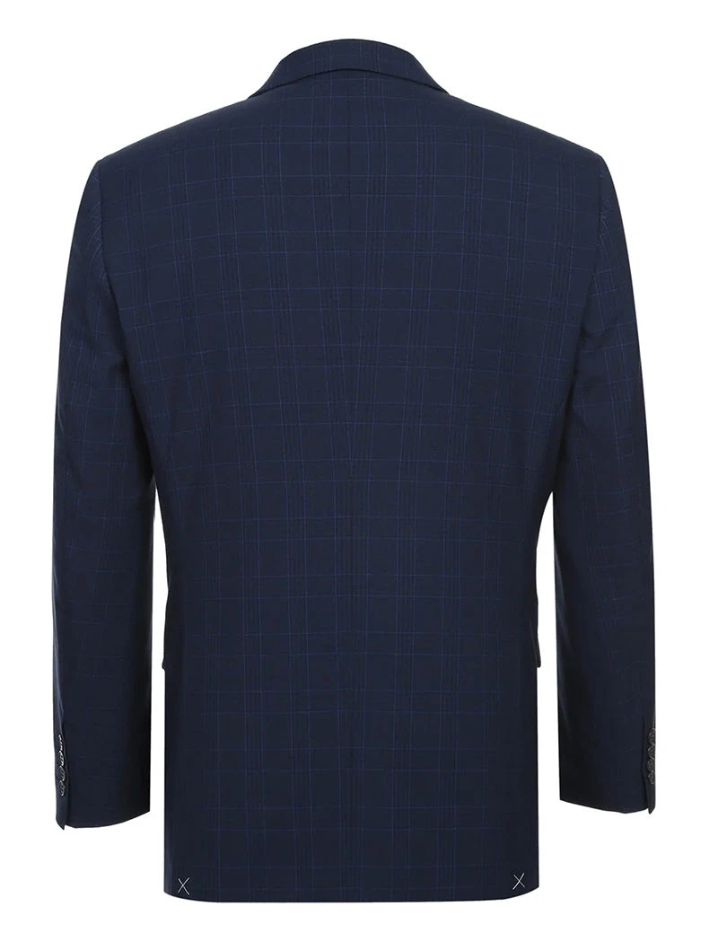 Regular Fit 2 Piece Suit Blue Check 5 Regular Fit 2 Piece Suit Blue Check - Image 3