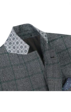 (42R, 44L) Wool Blend Plaid Pattern Regular Fit 2 Button Blazer In Grayish Brown 8 (42R, 44L) Wool Blend Plaid Pattern Regular Fit 2 Button Blazer In Grayish Brown -Suit Gold Style Shop 3 add3705c a817 4837 9c01 8e2ff637a524