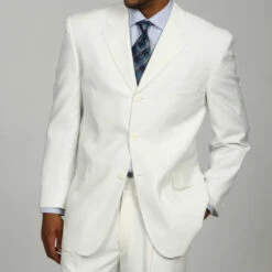 Mont Blanc Collection - Regular Fit Suit 3 Button 2 Piece In White