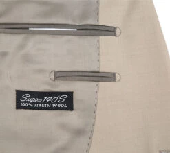 Bevagna Collection - Beige 100% Virgin Wool Regular Fit Pick Stitched 2 Piece Suit -Suit Gold Style Shop 4 s