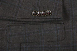 100% Wool Regular Fit 2 Button Blazer Glen Plaid In Brown -Suit Gold Style Shop 4Z8A4258s