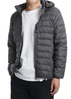 Men's Quilted Puffer Jacket With Detachable Hood In Gray -Suit Gold Style Shop 4Z8A5874 S 9ec8b094 0230 4d01 8b90 19acc98f8c7d