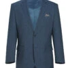 100% Wool Mini Check Pattern Regular Fit 2 Button Blazer In Blue -Suit Gold Style Shop 4Z8A6831 S