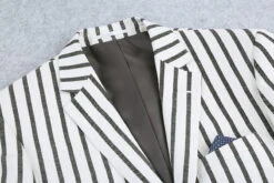 Black Striped Linen Blend Slim Fit 2 Button Blazer 9 Black Striped Linen Blend Slim Fit 2 Button Blazer -Suit Gold Style Shop 4Z8A6883 S