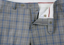 100% Wool Regular Fit 2 Piece Windowpane Dress Suit In Gray -Suit Gold Style Shop 4Z8A7588