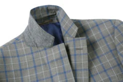 100% Wool Regular Fit 2 Piece Windowpane Dress Suit In Gray -Suit Gold Style Shop 4Z8A7605