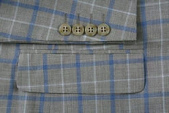 100% Wool Regular Fit 2 Piece Windowpane Dress Suit In Gray -Suit Gold Style Shop 4Z8A7607