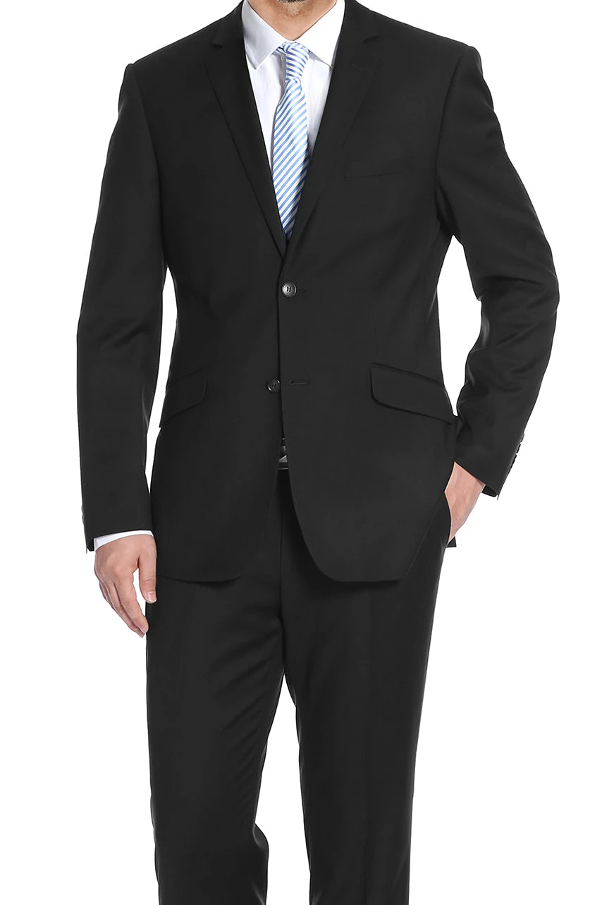 Performance Stretch Suit 2 Piece Slim Fit In Black 3 Performance Stretch Suit 2 Piece Slim Fit In Black