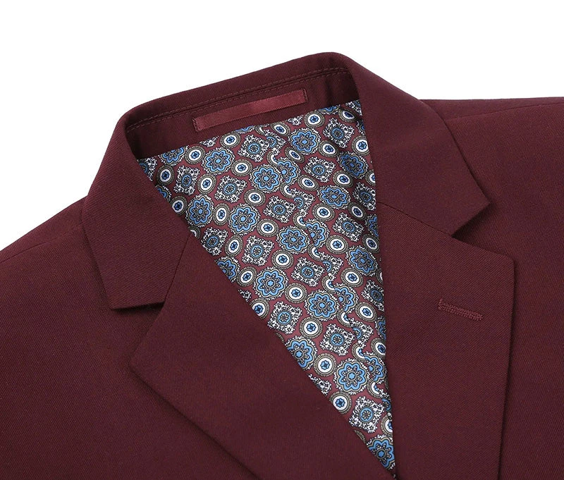 Vanderbilt Collection - Classic 2 Piece Suit 2 Buttons Regular Fit In Burgundy 7 Vanderbilt Collection - Classic 2 Piece Suit 2 Buttons Regular Fit In Burgundy - Image 5