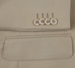 Bevagna Collection - Beige 100% Virgin Wool Regular Fit Pick Stitched 2 Piece Suit -Suit Gold Style Shop 5 s