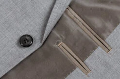 Bevagna Collection - Light Gray 100% Virgin Wool Regular Fit Pick Stitched 2 Piece Suit -Suit Gold Style Shop 508 5oe 2