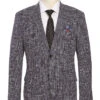 Slim Fit Stretch Wool Linen Blend Tweed Plaid Blazer -Suit Gold Style Shop 563 3 1