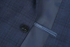 San Gemini Collection - 3 Piece Suit 2 Buttons Blue Glen Plaid Regular Fit 15 San Gemini Collection - 3 Piece Suit 2 Buttons Blue Glen Plaid Regular Fit -Suit Gold Style Shop 5s