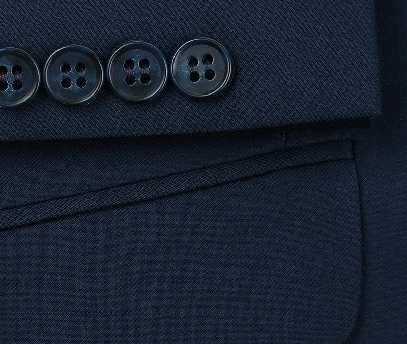 Vanderbilt Collection - Classic 2 Piece Suit 2 Buttons Regular Fit In Navy 8 Vanderbilt Collection - Classic 2 Piece Suit 2 Buttons Regular Fit In Navy - Image 6