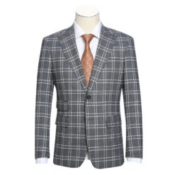 English Laundry Slim Fit Dimgray With White Check Suit -Suit Gold Style Shop 72 60 001 1