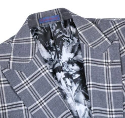 English Laundry Slim Fit Dimgray With White Check Suit -Suit Gold Style Shop 72 60 001 4