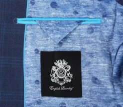 English Laundry 2-Piece Blue Plaid Wool Blend Slim Fit Dress Suit -Suit Gold Style Shop 8 2592x 54121949 197a 499b af41 e183eb766647