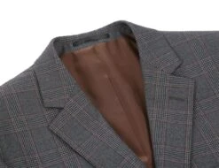 Trevi Collection - 2 Piece Suit 2 Buttons Glen Plaid Regular Fit In Gray -Suit Gold Style Shop 9