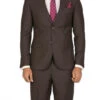 Regular Fit Suit 2 Button 2 Piece In Brown -Suit Gold Style Shop A62W BROWN