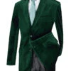 Velvet Regular Fit Fashion Jacket In Emerald -Suit Gold Style Shop B 27 EMERALD