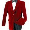 Velvet Regular Fit Fashion Jacket In Red -Suit Gold Style Shop B 27 RED