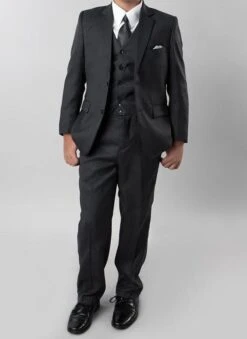 (8H, 18) Classic Boy Suit 5 Piece Set Gray