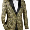 Gold Regular Fit Floral Pattern Jacket Peak Lapel -Suit Gold Style Shop BF 2 GOLD web flat