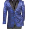 Royal Blue Modern Fit Velvet Jacket Metallic Design -Suit Gold Style Shop BM 02 ROYAL JPG