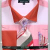 French Cuff Shirt In Pink With Tie, Cuff Links, And Handkerchief -Suit Gold Style Shop DN67M PINK