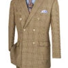 Alexander Collection - Mocha Double Breasted 2 Piece Suit Regular Fit Tone On Tone Windowpane -Suit Gold Style Shop DRW 02 MOCHA