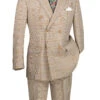 Alexander Collection - Beige Double Breasted 2 Piece Suit Regular Fit Tone On Tone Windowpane -Suit Gold Style Shop DRW 2 BEIGE 2JPG