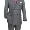 Alexander Collection - Charcoal Double Breasted 2 Piece Suit Regular Fit Tone On Tone Windowpane -Suit Gold Style Shop DRW 2 CHARCOAL 2JPG