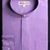 Basic Banded Collar Dress Shirt In Lavender