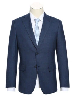 English Laundry Blue Checked Slim Fit Suit Wool Blend 14 English Laundry Blue Checked Slim Fit Suit Wool Blend -Suit Gold Style Shop EL52 50 095 1