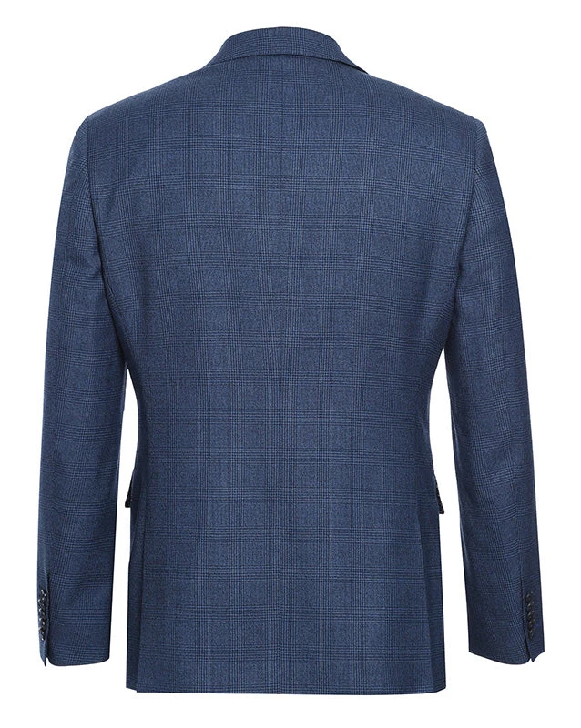 English Laundry Blue Checked Slim Fit Suit Wool Blend 6 English Laundry Blue Checked Slim Fit Suit Wool Blend - Image 4