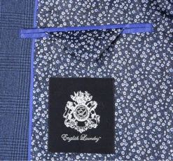 English Laundry Blue Checked Slim Fit Suit Wool Blend 18 English Laundry Blue Checked Slim Fit Suit Wool Blend -Suit Gold Style Shop EL52 50 095 6
