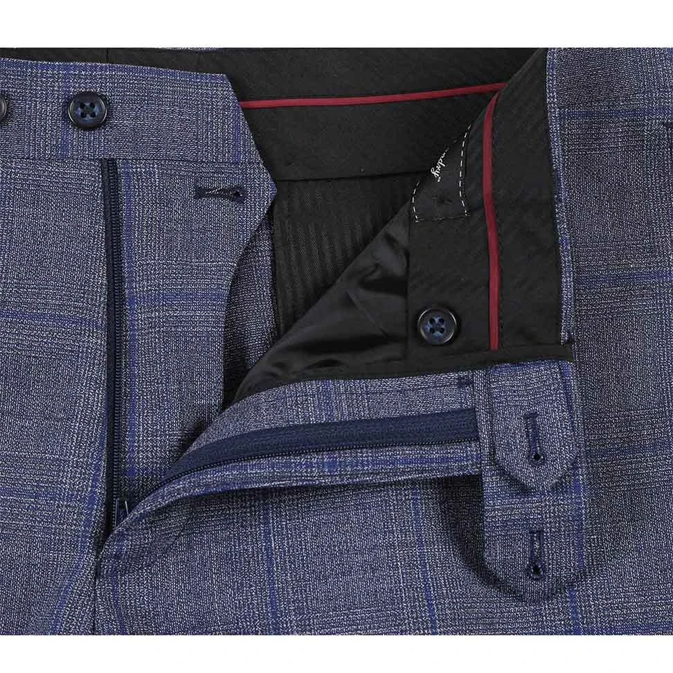 English Laundry 2-Piece Gray With Blue Windowpane Suit Wool Blend 8 English Laundry 2-Piece Gray With Blue Windowpane Suit Wool Blend - Image 6