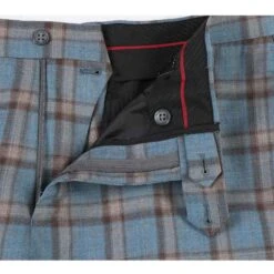 English Laundry 2-Piece Light Gray With Bronze Stereoscopic-Grid Suit Wool Blend -Suit Gold Style Shop EL72 57 470 5