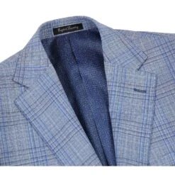 English Laundry 2-Piece Light Gray With Blue Check Suit Wool Blend -Suit Gold Style Shop EL72 68 401 1