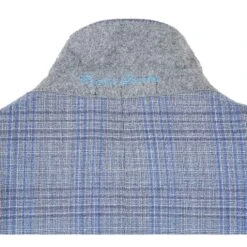 English Laundry 2-Piece Light Gray With Blue Check Suit Wool Blend -Suit Gold Style Shop EL72 68 401 2