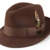 Pinch Crushable Wool Snap Brim Hat In Chocolate -Suit Gold Style Shop H 37 Chocolate S