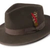 Brown Dress Hat Wool Wide Brim -Suit Gold Style Shop H 72 Brown S
