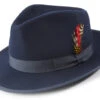 Navy Dress Hat Wool Wide Brim 1 Navy Dress Hat Wool Wide Brim -Suit Gold Style Shop H 72 Navy S